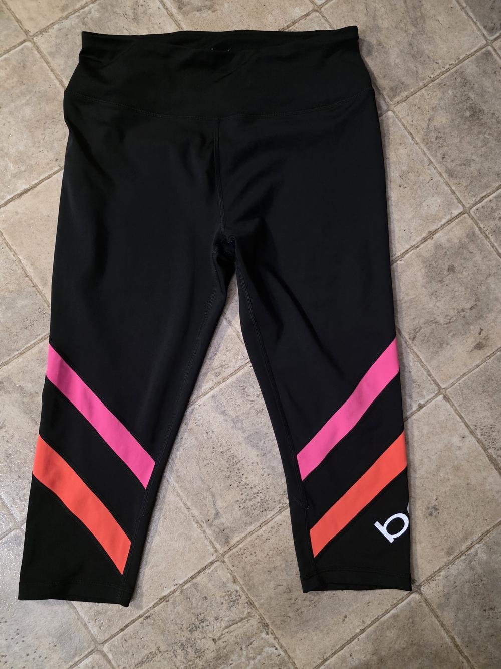 bebe Women's Capri with Pink and Orange Stripe Accents Size 1X